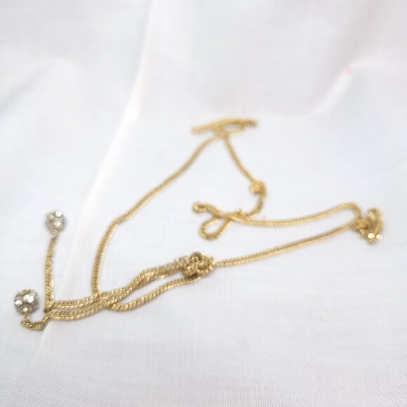 Vintage Rhinestone Lariat Necklace - Picture 6 of 7